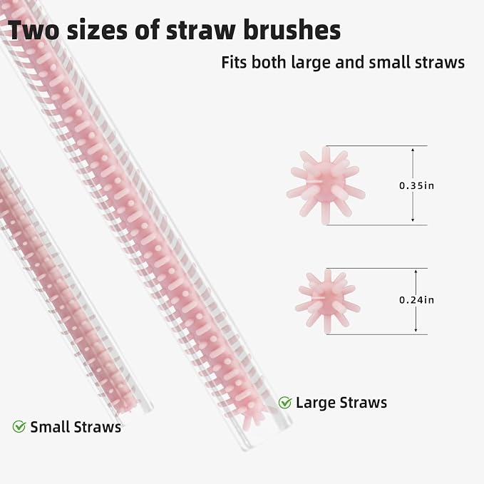 Silicone Straw Cleaner Brush, 4-Piece Reusable Straw Brush Set - Image 6