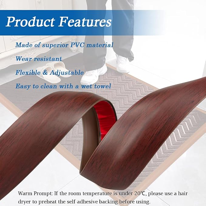 Floor Transition Strip Self Adhesive Carpet & Flooring Transitions Edging Trim - Image 3