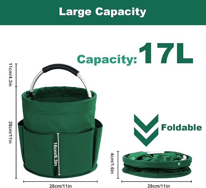 Cleaning Caddy with Handle, Cleaning Products Organiser, 17L Foldable Storage - Image 4