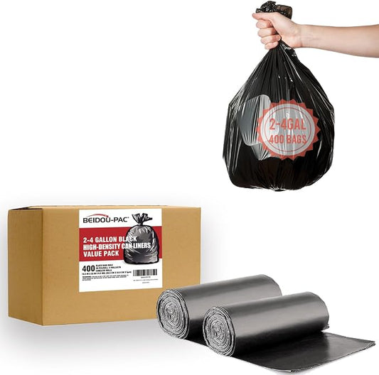 2-4 Gallon Trash Bags, Small Trash Can Bin Liners by BEIDOU-PAC