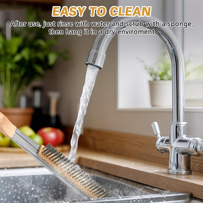 Pizza Oven Brush, BBQ Grill Cleaning Brush Non Scratch Heat Proof Stainless - Image 6