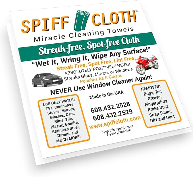 1-Count Miracle Cleaning Towel, Streak-Free, Cleans by Spiff+Cloth