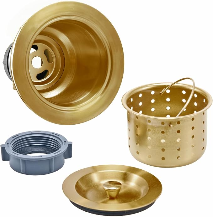 KONE 3-1/2 Inch Brass Sink Drain, Durable Stainless Steel Brass Kitchen Sink - Image 2