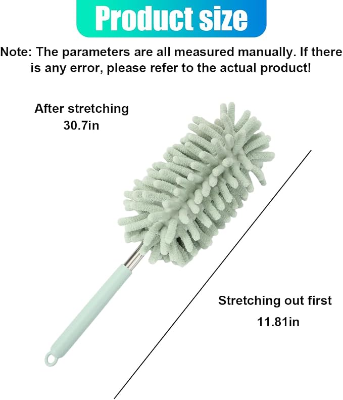 2PCS Car Interior Duster with Extension Pole – Washable Microfiber Dusters - Image 2