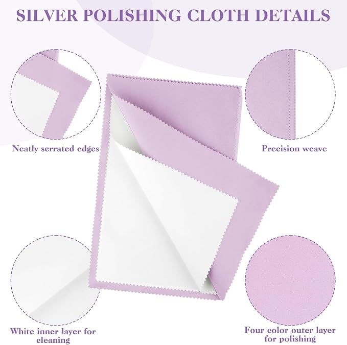4PCS Silver Polishing Cloth, Large 10×12.5 Inch Soft Jewelry Polishing Cloth - Image 3