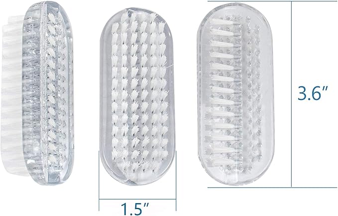 AUEAR, 4 Pack Plastic Fingernail Cleaning Brush Double-Sided Hand Nail Toe - Image 2