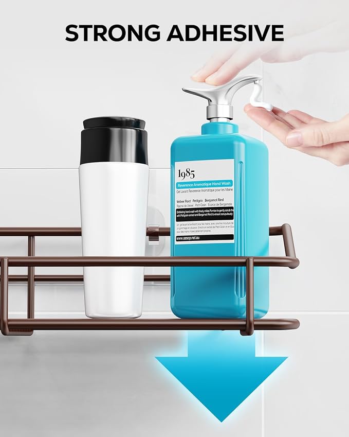 Nieifi Shower Caddy Shelf Storage Rack Adhesive Without Drilling Stainless Steel - Image 6