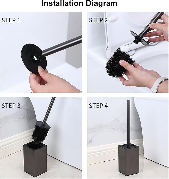 Toilet Bowl Cleaners Brush and Holder KWQKEM Freestanding Toilet Brush and - Image 4