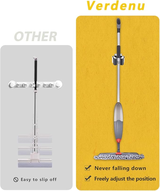 Verdenu 6 Pack Broom Holder Wall Mount, Mop and Broom Holder Wall Mount - Image 4