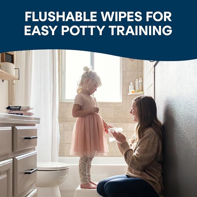 Cottonelle Fragrance Free Flushable Wet Wipes, Adult Wet Wipes, 8 Flip-Top Packs - Image 4