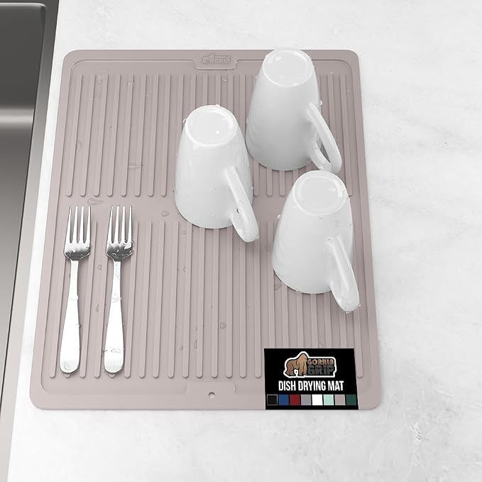 GORILLA GRIP 100% BPA-Free Patented Silicone Dish Drying Mat by GorillaGrip
