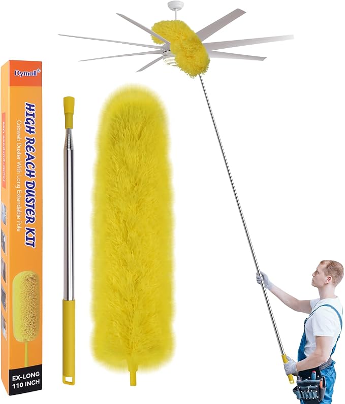 Cobweb Duster with Extension Pole, Spider Web Brush, Dusters by DYMOLL