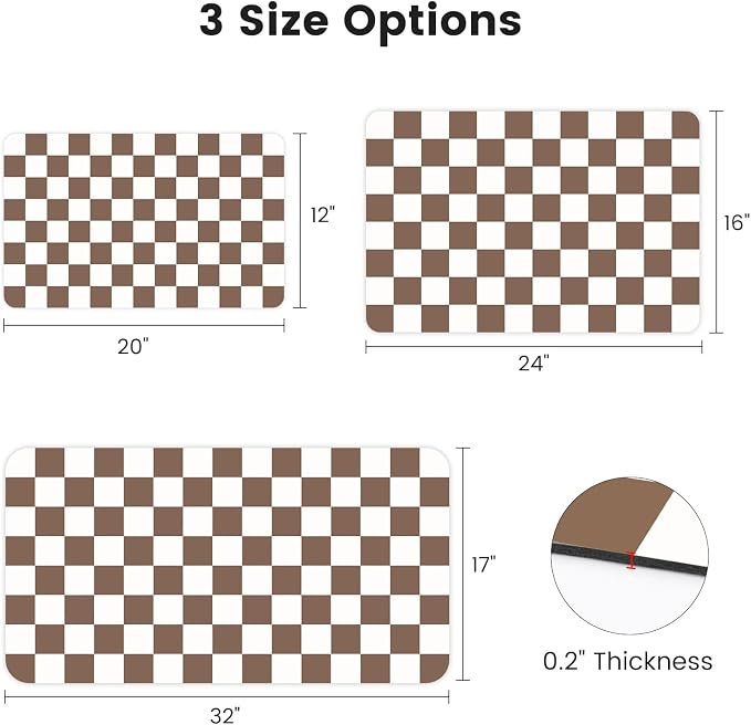 17" x 32" Checkered Dish Drying Mat - Image 2