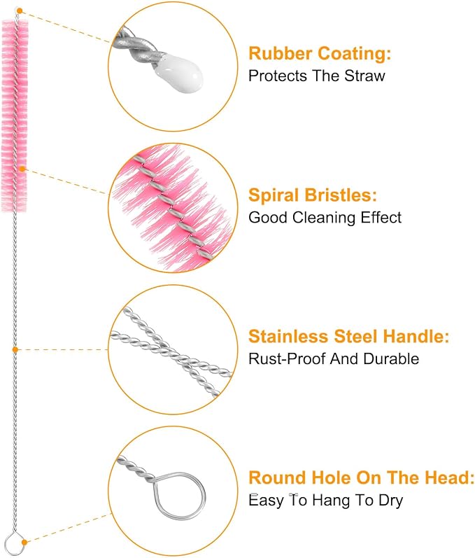 uxcell 10Pcs Drinking Straw Cleaning Brushes, Sippy Cup, Bottle and Tube - Image 3