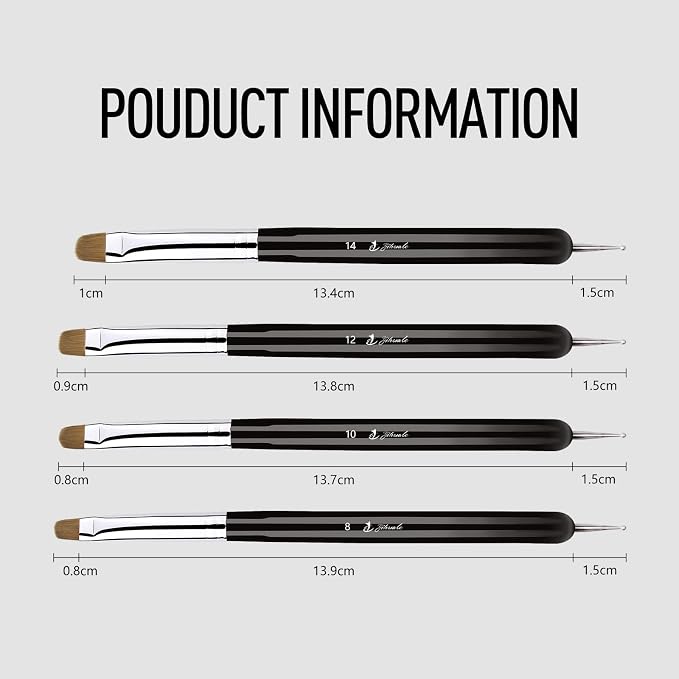 French Nail Brush, YIHUALE 2 Way French Gel Acrylic Nail Art Kolinsky Brush - Image 4