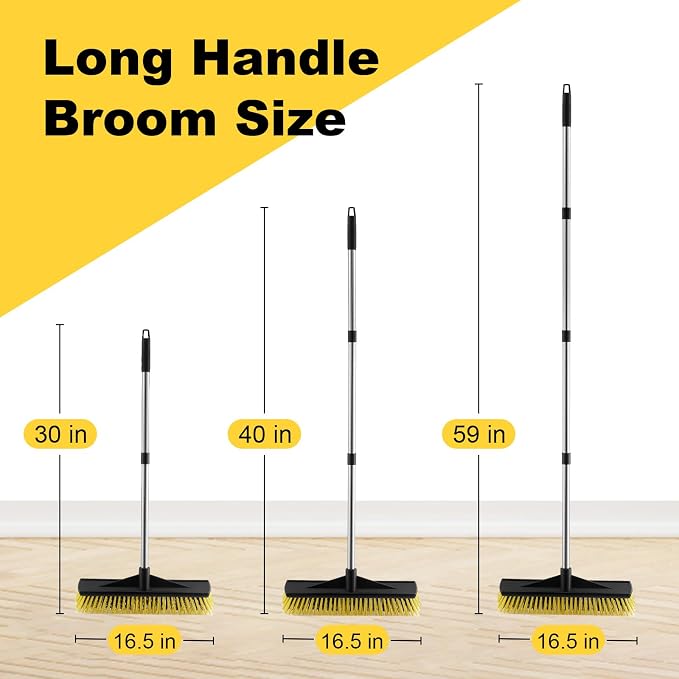16" Push Broom for Outdoor Heavy Duty, Push Brooms - Image 6