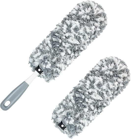 Microfiber Duster with an Extra Washable and Reusable Duster Head, Microfiber by TrueYee
