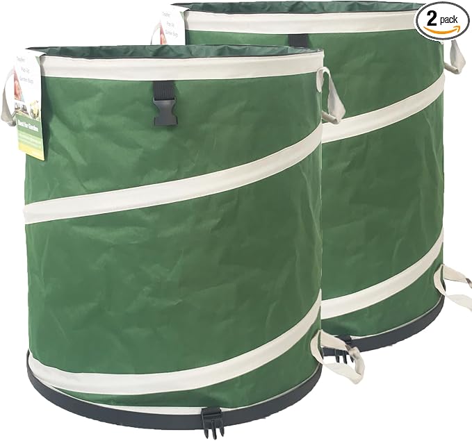 2-Pack 24 Gallon Collapsible Trash Can Solid Bottom by TespherCreationsforYardWorkLawnsCarePatioGardeningOutdoorCampingandRVTrips