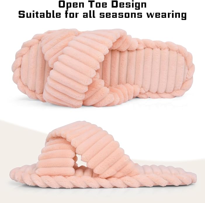 ZOORON Women's Cozy Slippers Crossbands & Durable Foam - Image 3