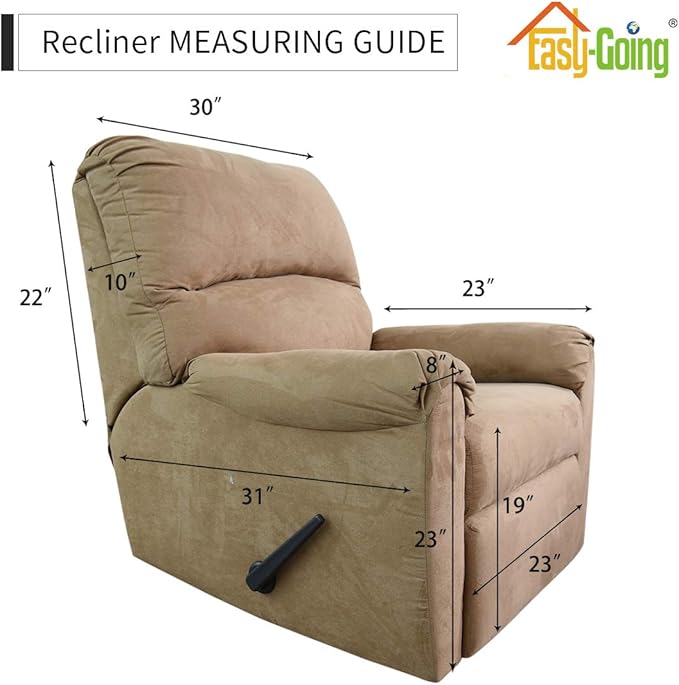 Easy-Going Recliner Stretch Sofa Slipcover Sofa Cover 4-Pieces Furniture Protector Couch Soft with Elastic Bottom,Polyester Spandex Jacquard Fabric Small Checks(Recliner,Dark Green)