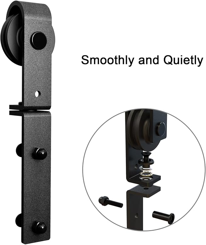 40" Bi-Folding Sliding Barn Door Hardware Track Kit, Smoothly&Quietly, Side - Image 7