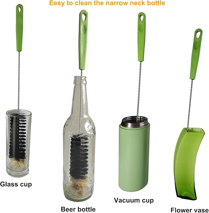 16" Water Bottle Brush for Cleaning, Dokpod Long Handle Bottle Cleaner Brush - Image 2