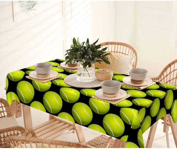 Tennis Table Cloth 52x70 Sport Leisure Recreation Yellow Green Rectangular - Image 7
