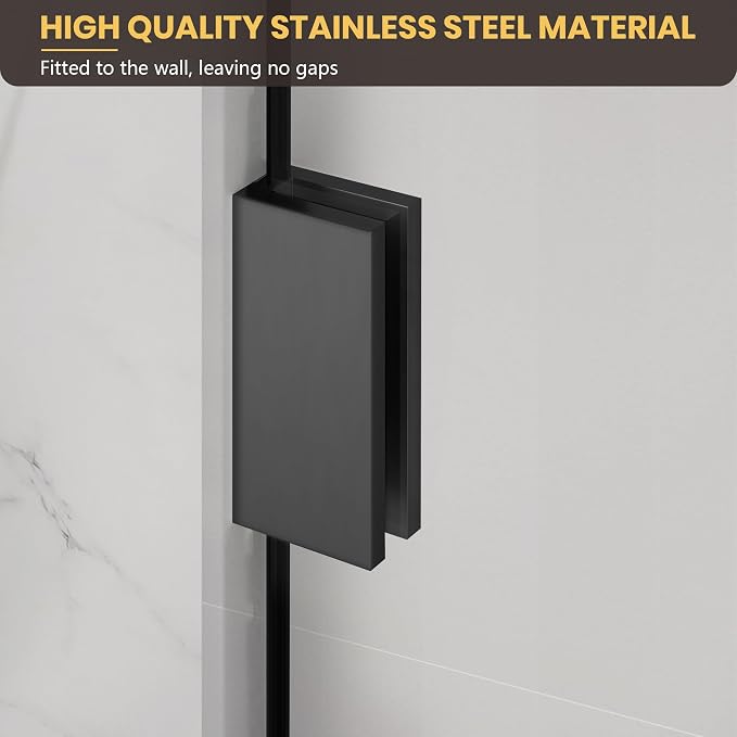 26" W x 78" H Frameless Shower Glass Panel, Single Fixed Shower Panel Screen - Image 4