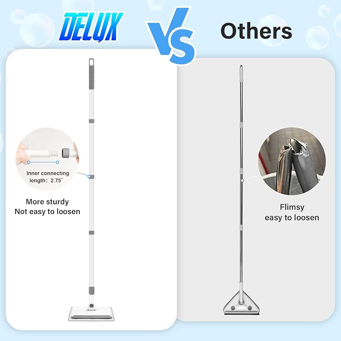 Baseboard Cleaner Tool with Handle, DELUX Baseboard Cleaner with Extendable - Image 6