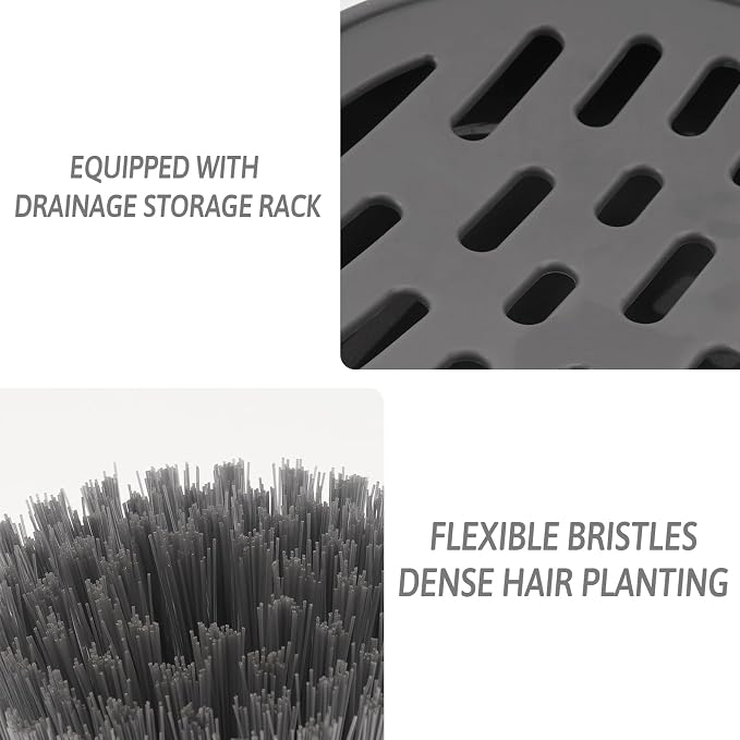 Kitchen Brush with Holder and Soap Dispensing Palm Brush Storage Set - Image 2