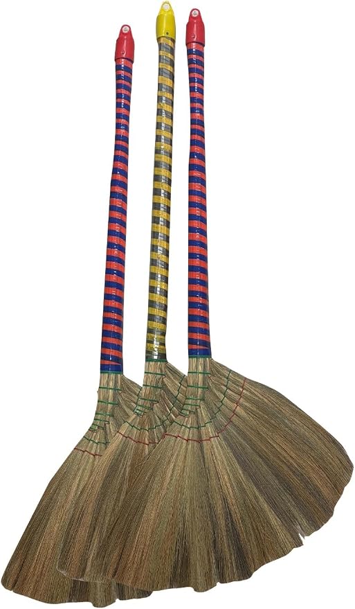 掃把 Anti-Static Choi Bong Co Vietnam Hand Made Straw Soft Broom Colored Handle by Unknown