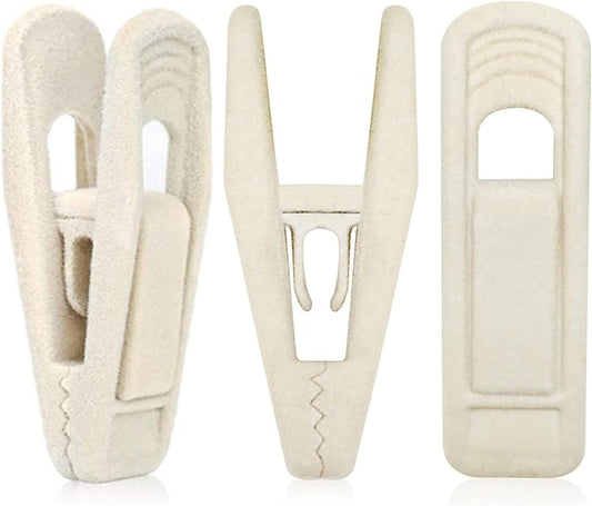 Beige Velvet Hanger Clips, Non-Slip Velvet Clip Work Perfectly by TOFIIGREM