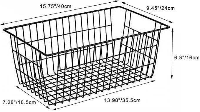SANNO Freezer Baskets Wire Storage Baskets Closet Baskets Bin Farmhouse - Image 9