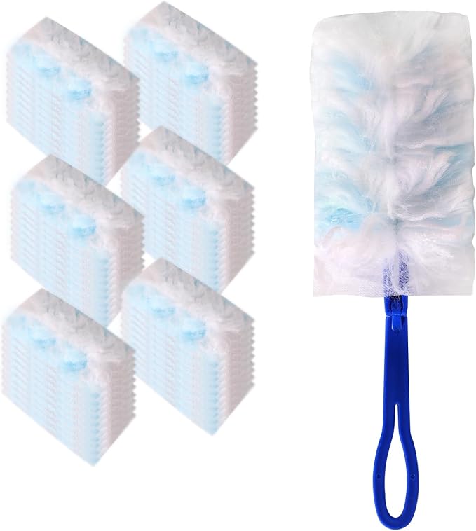 60 Pcs Blue Duster Refills Static Dust Removal Brush Disposable Replacement Head by HDOET