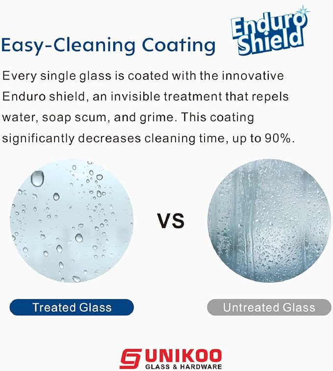 3/8" Sliding Glass Shower Door, 66-72" W x 80" H Frameless Bathroom Door - Image 4