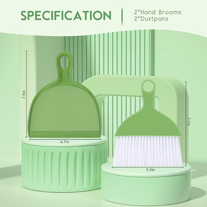 THINKLEARN 2PCS Small Broom and Dustpan Set, Mini Dust Pan and Brush, Hand Whisk - Image 6