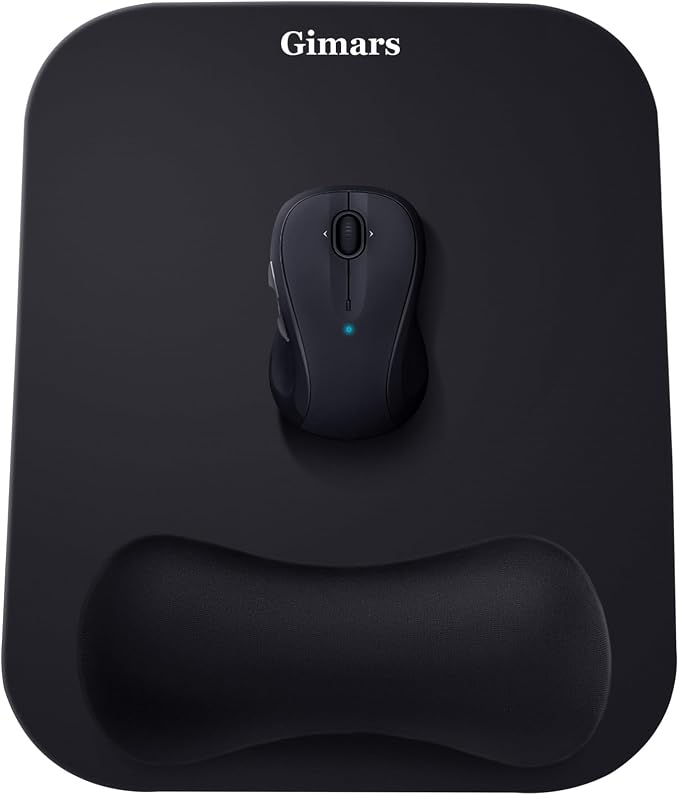 Gimars Large Smooth Superfine Fibre Memory Foam Ergonomic Mouse Pad Wrist Rest by Gimars