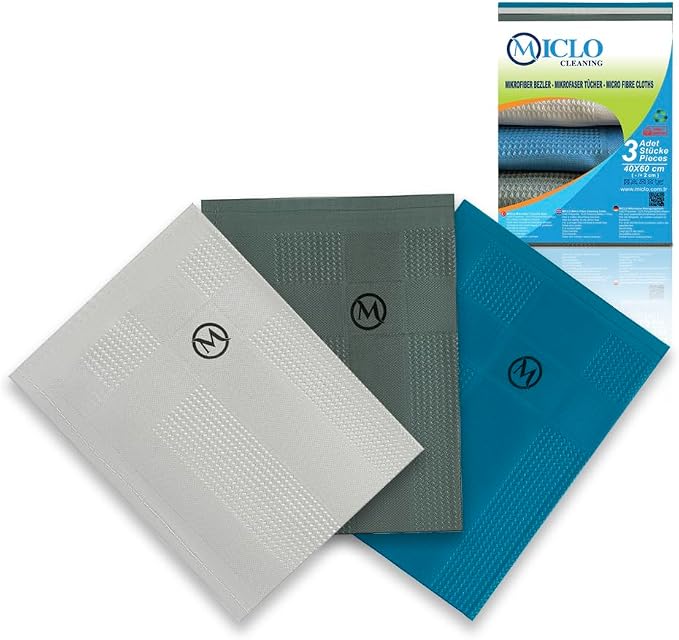 Microfibre Premium Cleaning Cloth Set of 3 by MICLOCLEANING
