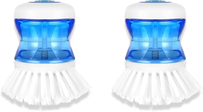 Dish Brush with Soap Dispenser for Dishes Pot Pan Kitchen Sink Scrubbing by YeuDeuy