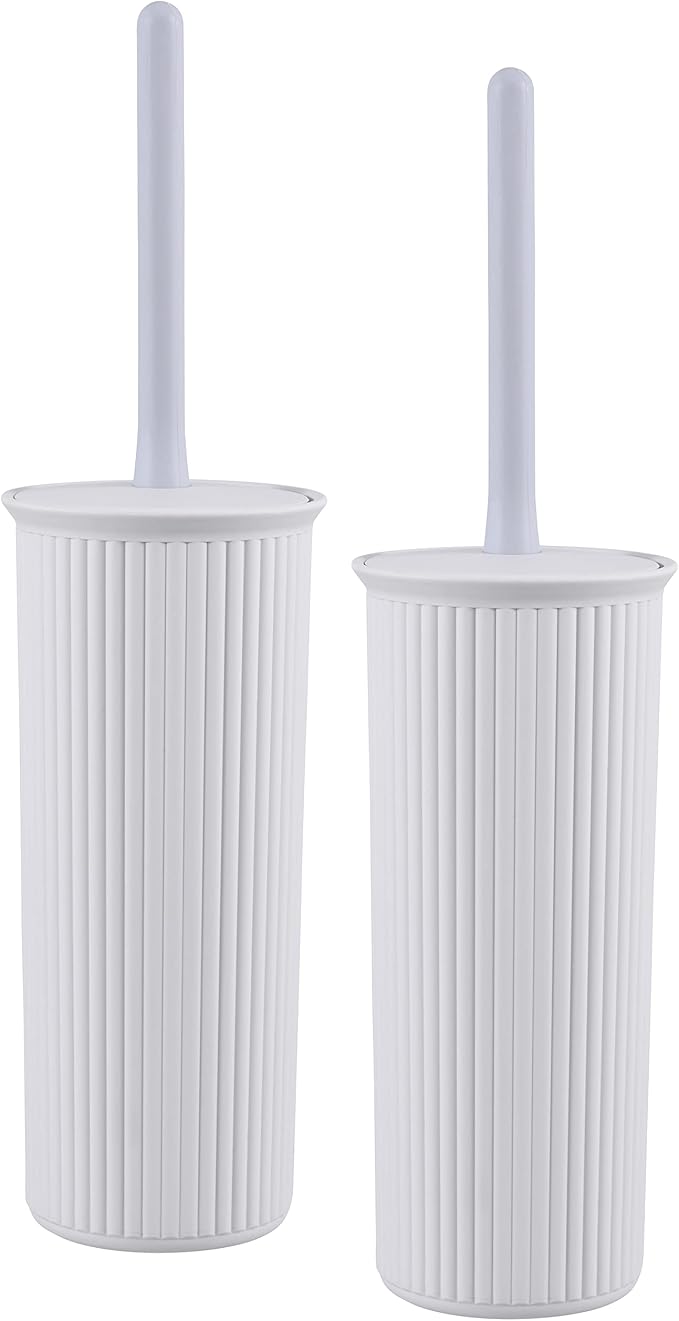Superio Decorative Plastic Toilet Bowl Brush and Holder Set, Cleaner Scrubber by Superio