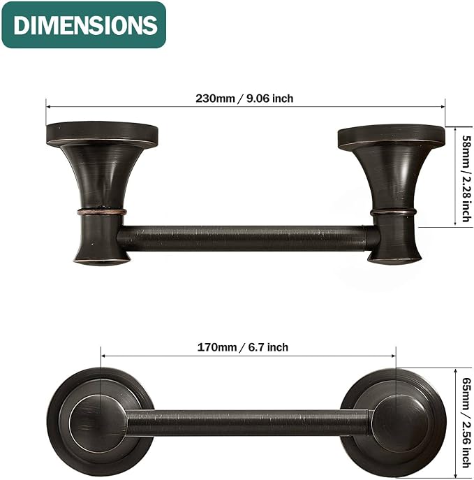 Hoimpro Wall Mounted Rustproof Toilet Tissue Paper Holder Bathroom Accessories - Image 4