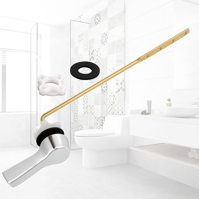 Hibbent Universal Metal Front Mount Toilet Handle Replacement Kit, Brass Toilet - Image 9