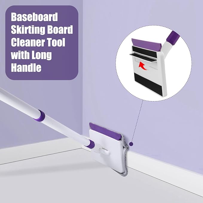 Baseboard Cleaner Tool with Handle, Bathroom Kitchen - Image 3