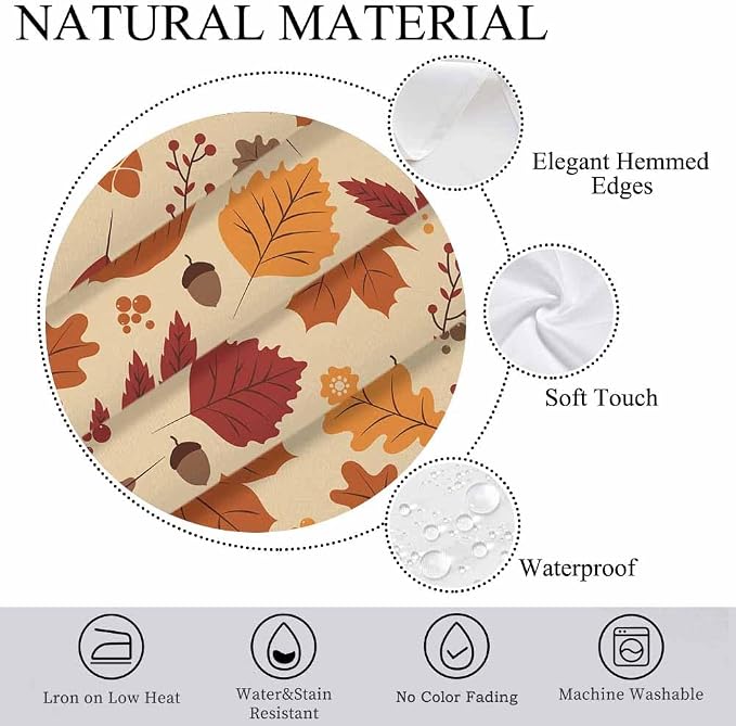 Fall Leaves Table Cloth 52x70 Maple Brown Autumn Pine Nut Harvest Tablecloth - Image 5
