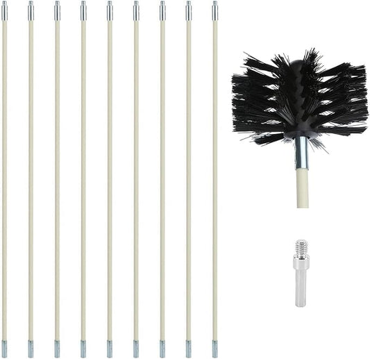 12 Feet Stove Pipe Clean Brush Extension Rods Flexible Fireplace Chimney Brush by Copgge
