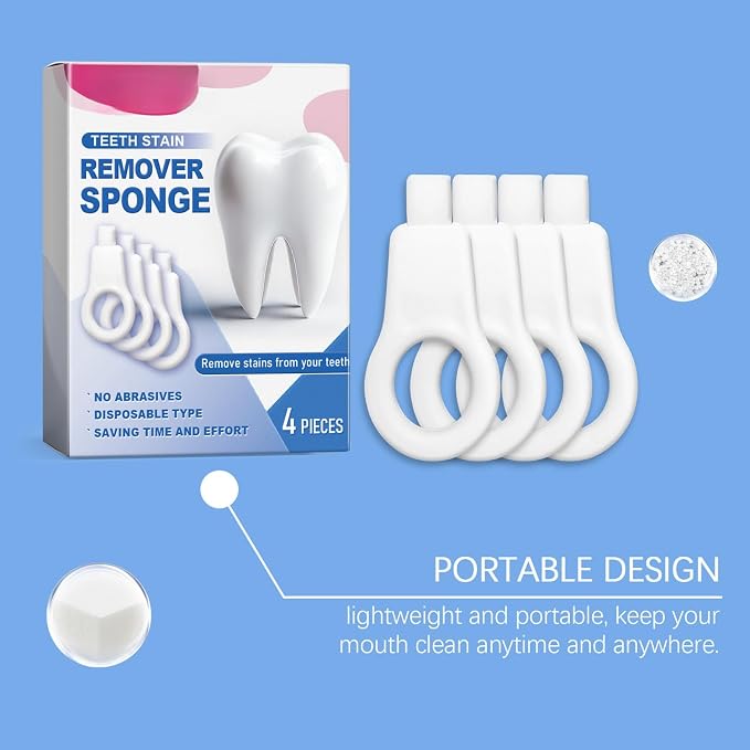 4 Pcs Sponge Teeth Cleaner for Baby, Gentle Stain Remover for Teeth Soft Rubber - Image 9