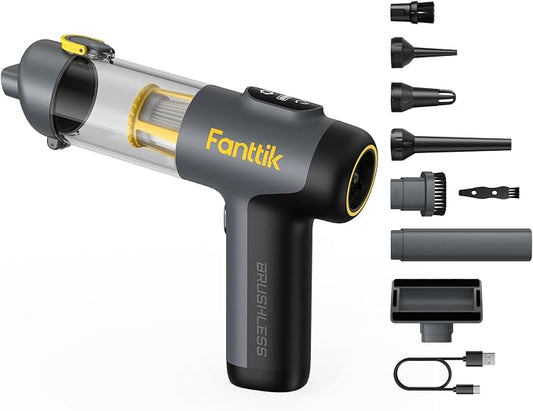 Fanttik Slim V9 Mix Car Vacuum, 4 in 1 Handheld Air Duster, 12000PA Suction by FANTTIK%C2%AE