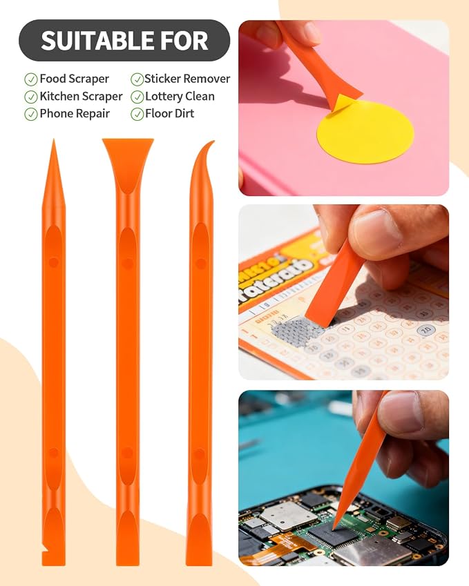 12 PCS Carbon Fiber Plastic Scrapers Tool, Non-Scratch Scraper Tool - Image 7