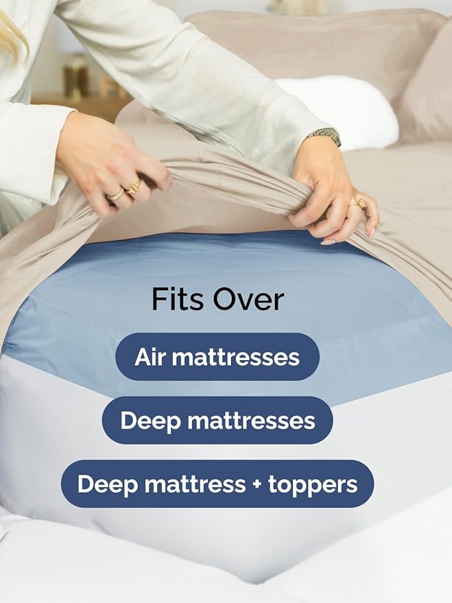 Extra Deep Twin Sheet Set - 4 Piece Breathable and Cooling Sheets - Hotel Luxury Bed Sheets Set - Easy & Secure Fit - Soft, Wrinkle Free and Comfy Sheets Set - Wheat Sheet Set with Extra Deep Pockets