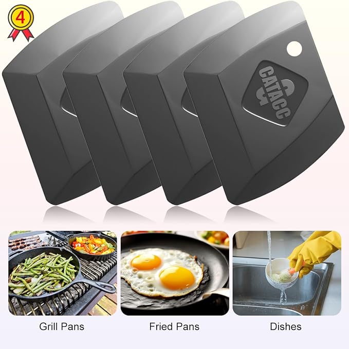 G.CATACC 4-Pack Pan Scrapers, Durable Plastic Dish Scraper Tool - Image 5
